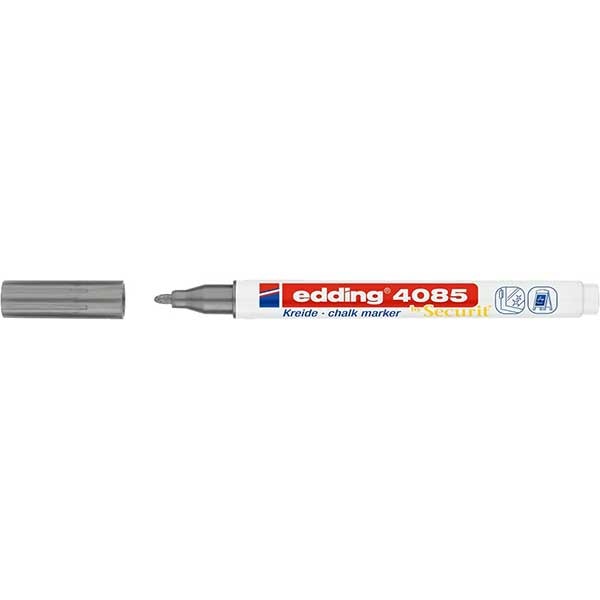 Set marker pentru sticla EDDING 4085, creta lichida pe baza de apa, 1-2 mm, 2 buc, auriu-argintiu