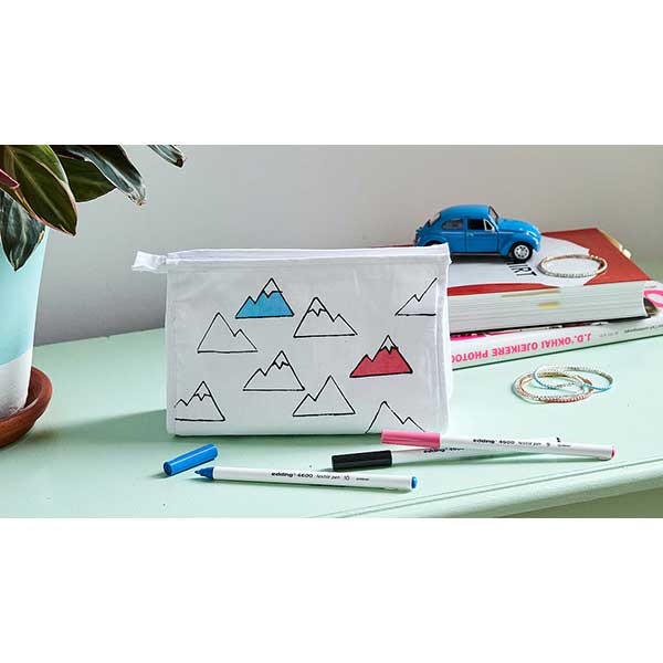 Set marker pentru textile EDDING 4600, 1 mm, 4 culori