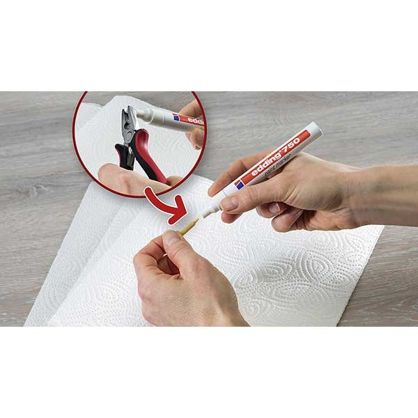 Set marker permanent cu vopsea EDDING 750, corp metalic, 2-4 mm, alb-negru