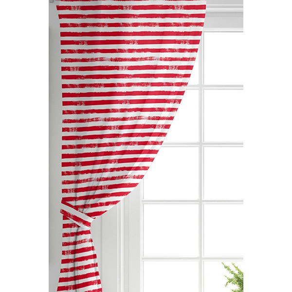 Set 2 draperii Mila Home, rejansa, 140 x 260 cm, semiopac, rosu-alb