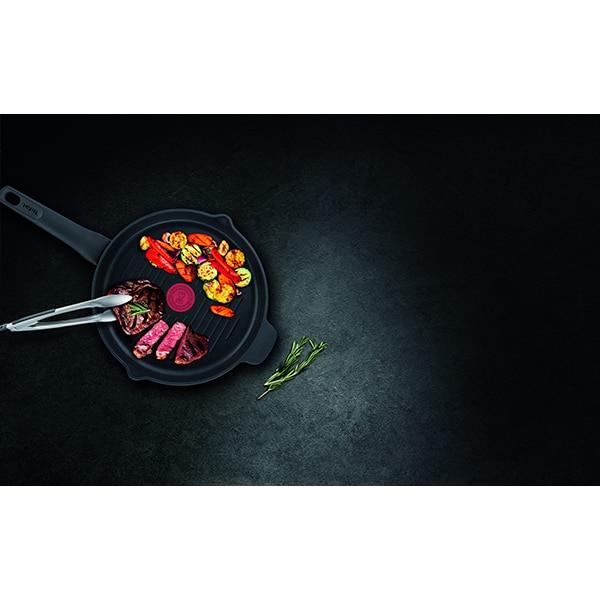 Tigaie Grill TEFAL Unlimited E2294074, 26cm, aluminiu, Thermo Signal, negru