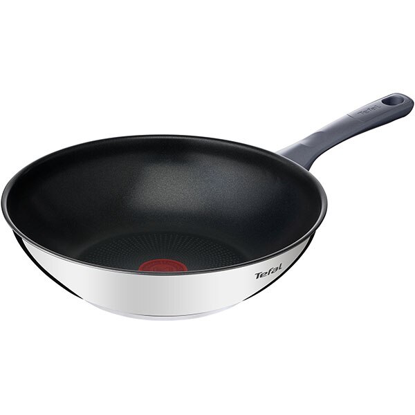 Tigaie Wok TEFAL Daily Cook G7309955, 28cm, otel, argintiu