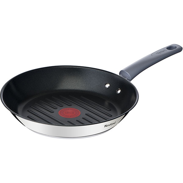 Tigaie TEFAL Grill Daily Cook G7314055, 26cm, otel, argintiu