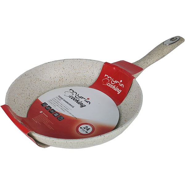 Tigaie marmorata MYRIA MY4408, 24cm, aliaj de aluminiu, crem