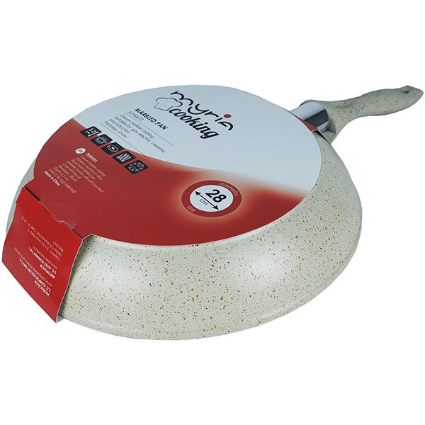 Tigaie marmorata MYRIA MY4410, 28cm, aliaj de aluminiu, crem