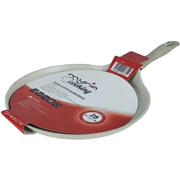 Tigaie marmorata pentru clatite MYRIA MY4411, 28cm, aliaj de aluminiu, crem