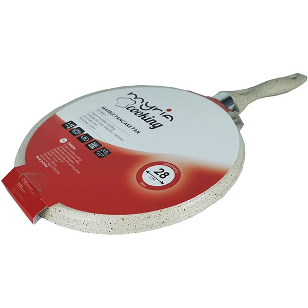 Tigaie marmorata pentru clatite MYRIA MY4411, 28cm, aliaj de aluminiu, crem