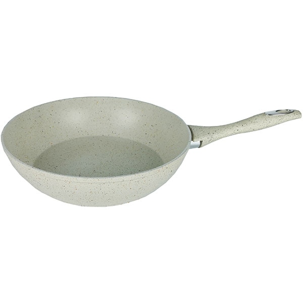 Tigaie Wok marmorat MYRIA MY4412, 28cm, aliaj de aluminiu, crem