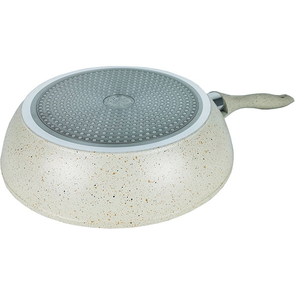 Tigaie Wok marmorat MYRIA MY4412, 28cm, aliaj de aluminiu, crem