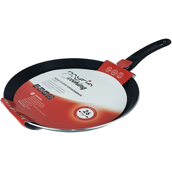 Tigaie clatite non-stick MYRIA MY4418, 26cm, aliaj aluminiu, negru