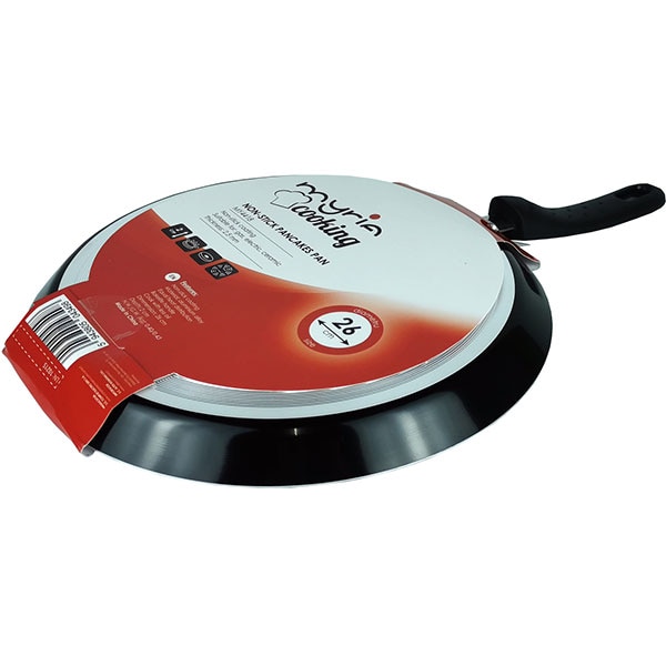 Tigaie clatite non-stick MYRIA MY4418, 26cm, aliaj aluminiu, negru