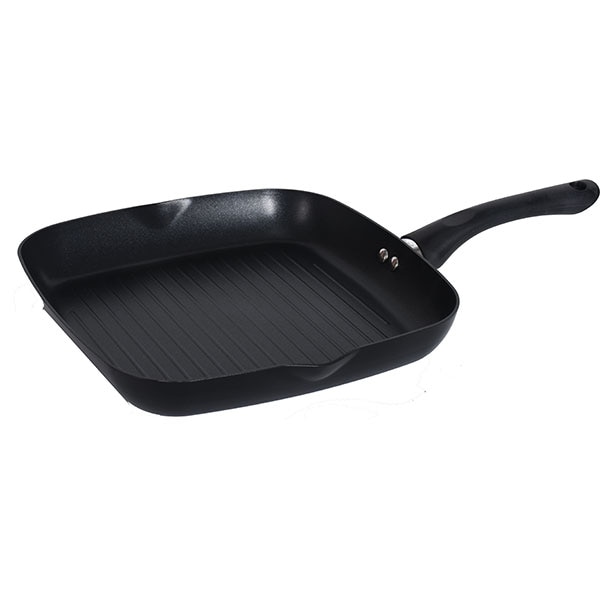 Tigaie Grill non-stick MYRIA MY4420, 28x28cm, aliaj aluminiu, negru
