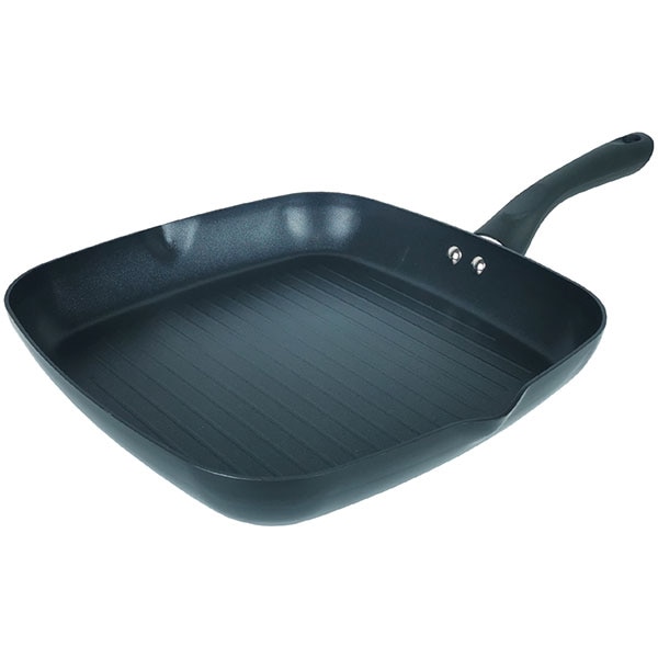 Tigaie Grill non-stick MYRIA MY4420, 28x28cm, aliaj aluminiu, negru