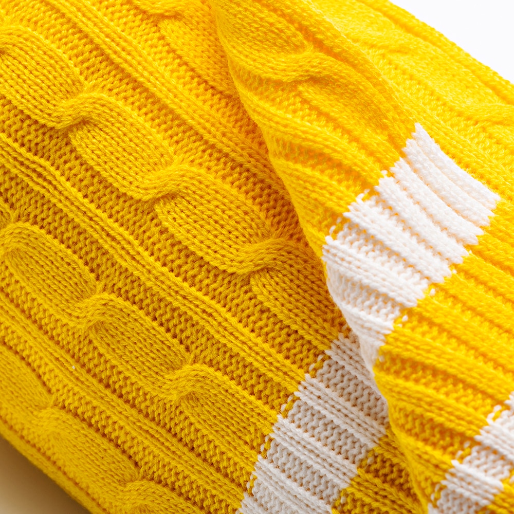 Patura BENETTON Rainbow1, 140 x 190 cm, acril, galben-alb