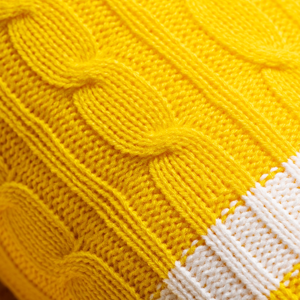 Patura BENETTON Rainbow1, 140 x 190 cm, acril, galben-alb