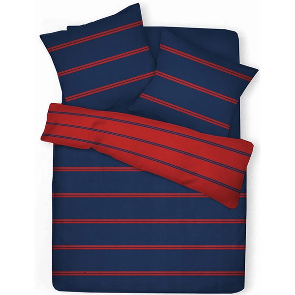 Lenjerie de pat Red and Blue, 2 persoane, 100% bumbac, 180 x 220 cm, 3 piese