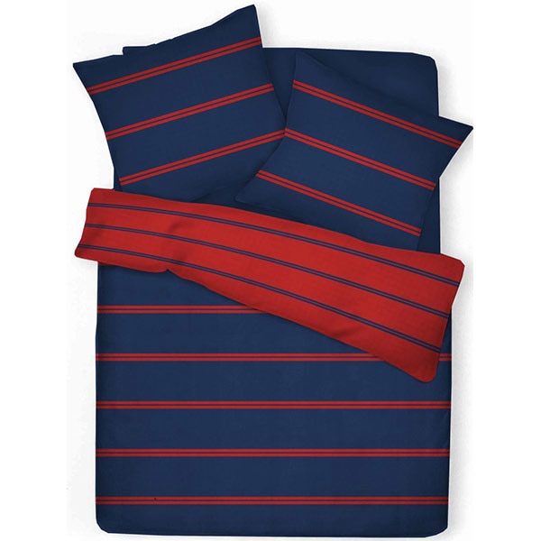 Lenjerie de pat Red and Blue, 2 persoane, 100% bumbac, 200 x 220 cm, 3 piese