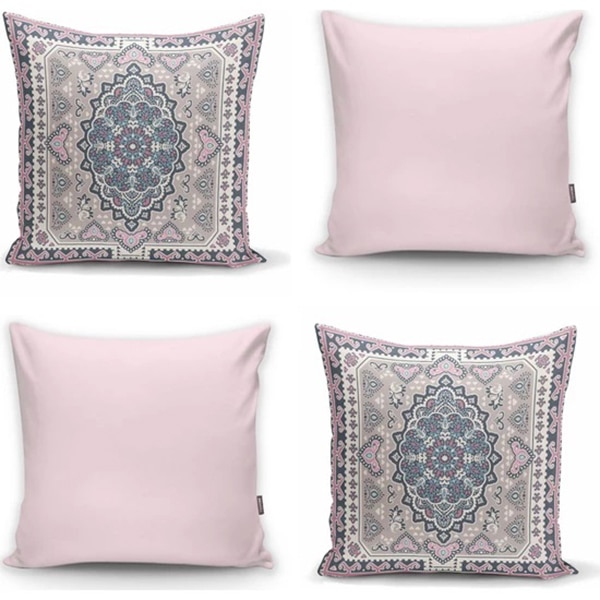 Set 4 fete de perna decorativa Ethnic, 30% bumbac +70% poliester, 45 x 45 cm, multicolor