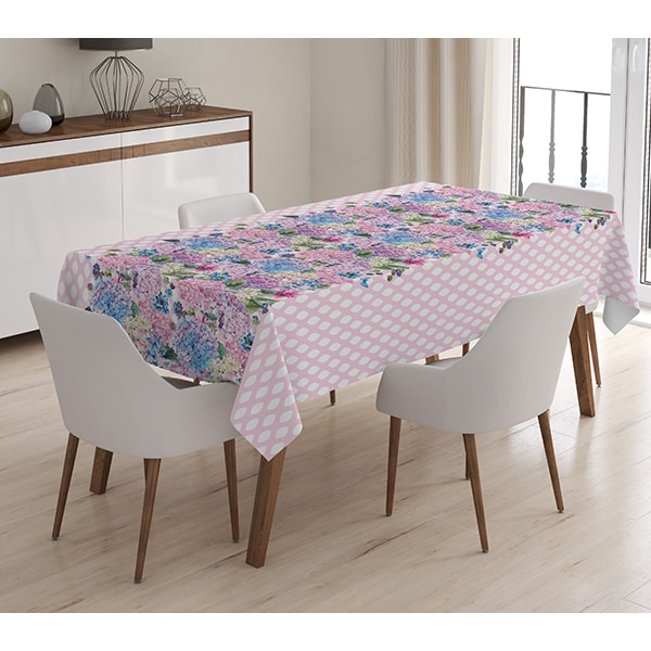 Fata de masa Flower, poliester + bumbac, 120 x 140 cm, multicolor