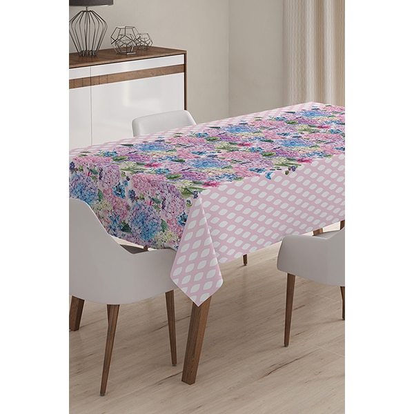 Fata de masa Flower, poliester + bumbac, 120 x 140 cm, multicolor