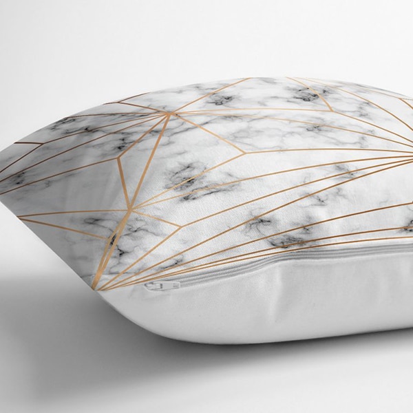 Fata perna decorativa Geometric, 30% bumbac +70% poliester, 45 x 45 cm, multicolor