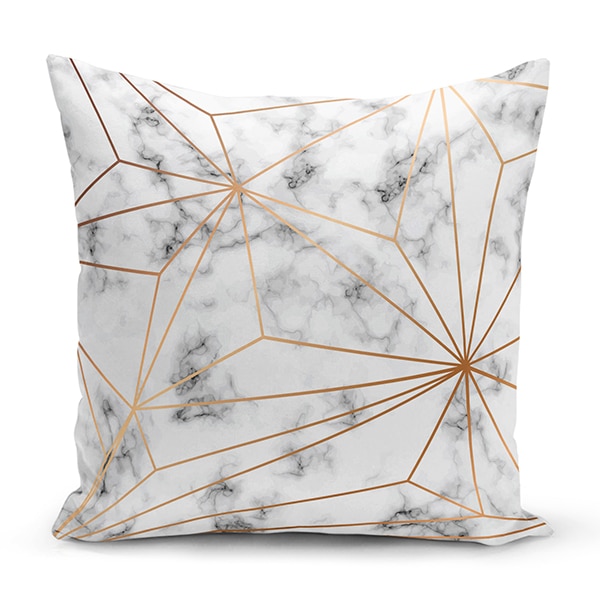 Fata perna decorativa Geometric, 30% bumbac +70% poliester, 45 x 45 cm, multicolor