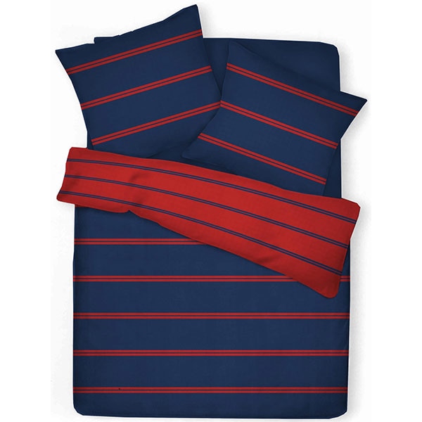 Lenjerie de pat Red and Blue, 2 persoane, 52% poliester + 48% bumbac, 200 x 220 cm, 3 piese