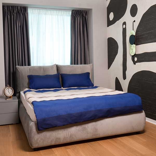 Lenjerie de pat Stripes, 2 persoane, 52% poliester + 48% bumbac, 200 x 220 cm, 3 piese