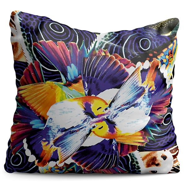 Perna decorativa Birds, 40 x 40 cm, multicolor