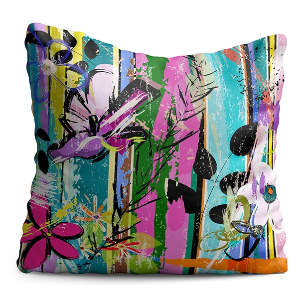 Perna decorativa Abstract Flowers, 40 x 40 cm, multicolor
