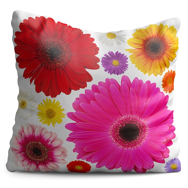 Perna decorativa Colored Daisy, 40 x 40 cm, multicolor