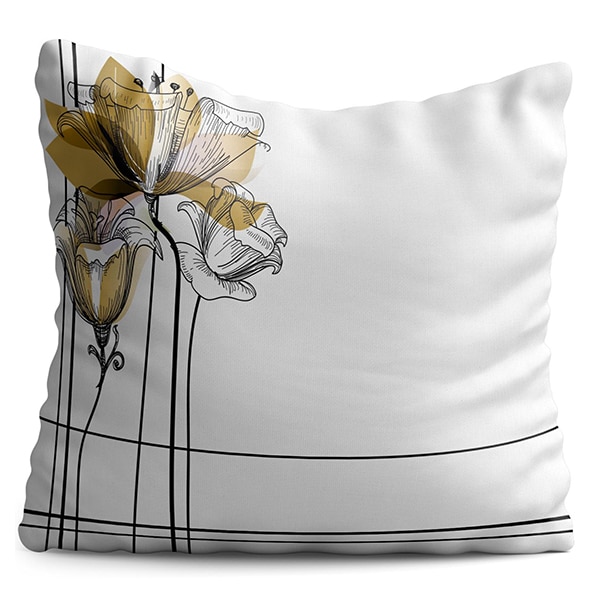 Perna decorativa Gold Flower, 40 x 40 cm, multicolor