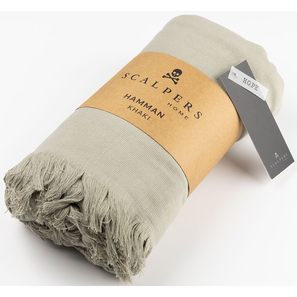 Prosop Scalpers Home Hamman, 80 x 165 cm, bumbac, kaki