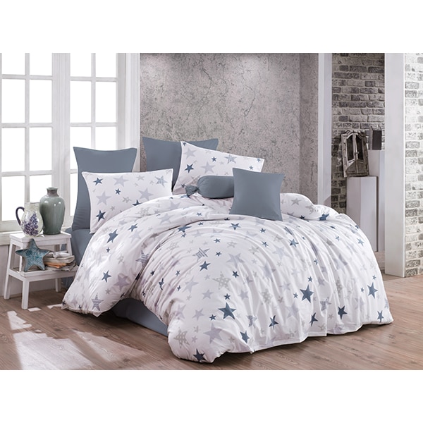 Lenjerie de pat Stars, 1 persoana, 100% bumbac, 160 x 220, 3 piese
