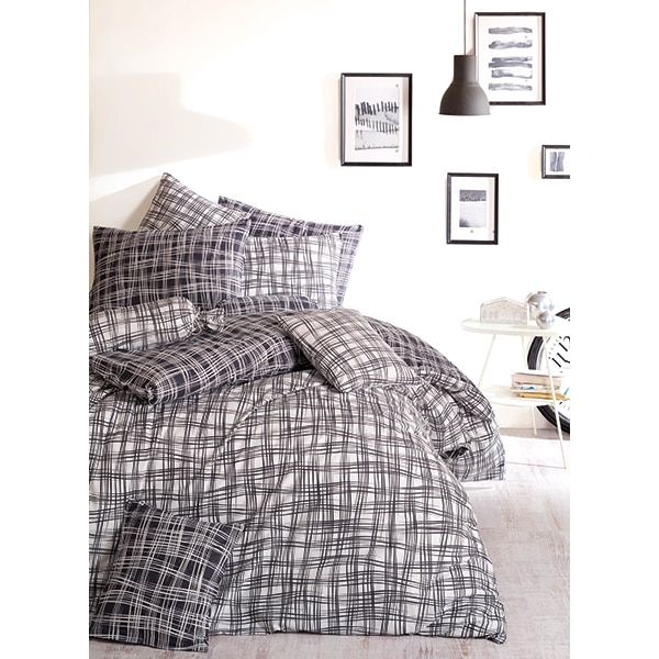 Lenjerie de pat Square, 2 persoane, 100% bumbac, 200 x 220, 3 piese