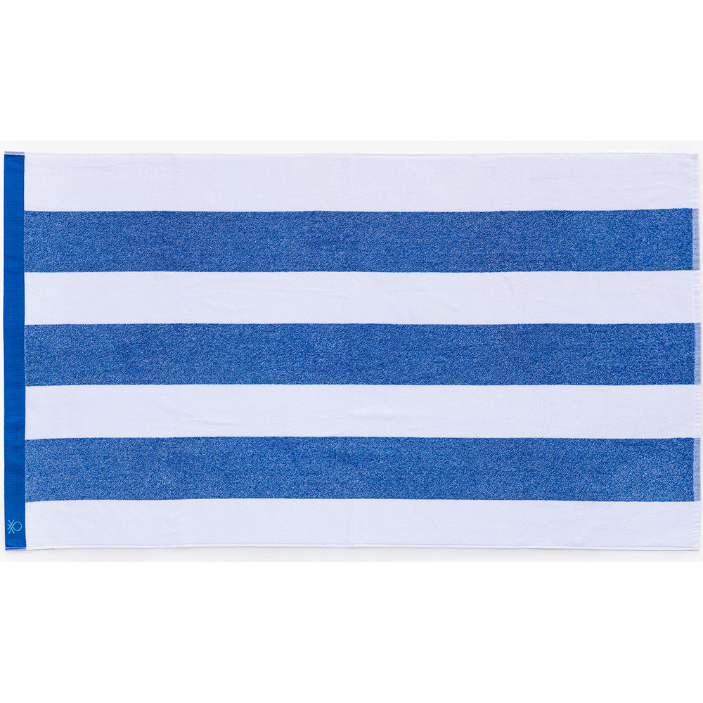Prosop BENETTON Terry Po, 90 x 160 cm, bumbac, alb-albastru