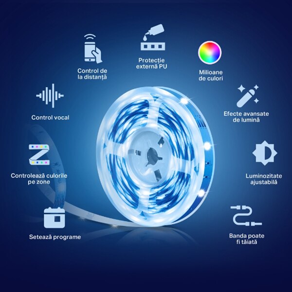Banda LED Smart TP-LINK Tapo L900-10, RGB, 13.5W, 10m