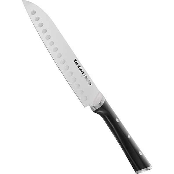 Cutit Santoku TEFAL Ingenio Ice Force K2320614, 18cm, otel, negru