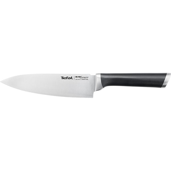 Cutitul bucatarului cu suport autoascutire TEFAL Ever Sharp K2569004, 16.5cm, inox, argintiu