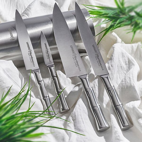 Set cutite SAMURA Bamboo SBA-05, 5 piese, otel, 8.5 - 19.4cm, otel, argintiu