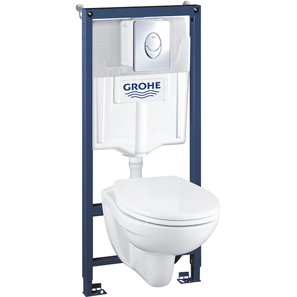 Set vas WC 4 in 1 GROHE Solido Perfect 39192000, montaj suspendat, evacuare dubla, alb