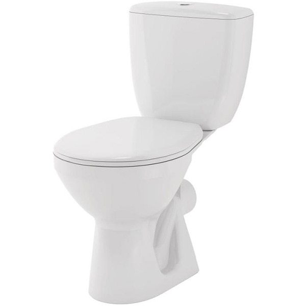 Set vas WC ROMSTAL Mira 80CR0245, montaj pardoseala, evacuare orizontala, alb