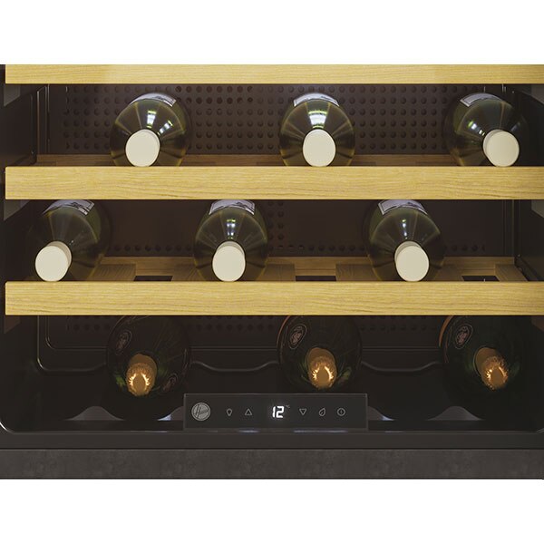 Racitor de vinuri incorporabil HOOVER HWCB 45/1, 24 sticle, H 46 cm, Clasa F