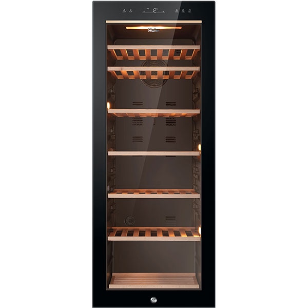 Racitor de vinuri HAIER HWS84GA, 84 sticle, H 127 cm, Clasa G, negru