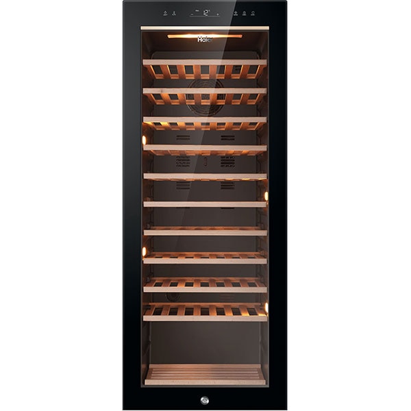 Racitor de vinuri HAIER HWS84GA, 84 sticle, H 127 cm, Clasa G, negru