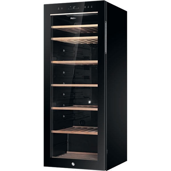 Racitor de vinuri HAIER HWS84GA, 84 sticle, H 127 cm, Clasa G, negru