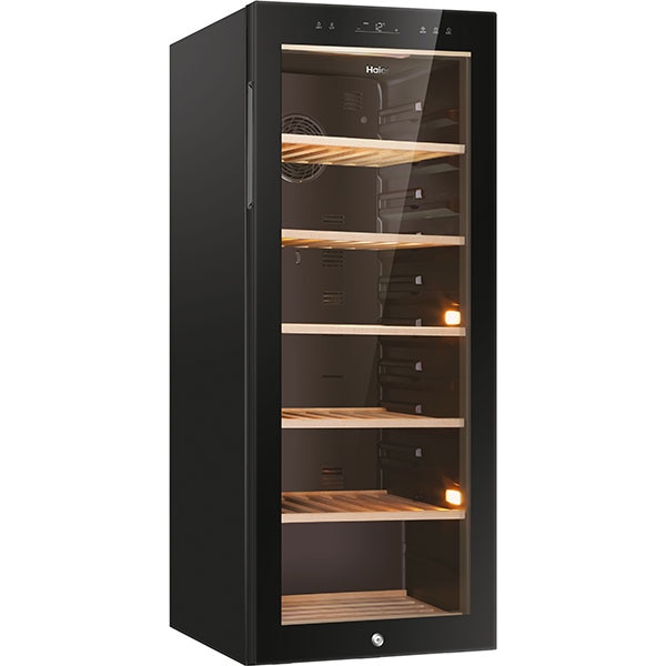 Racitor de vinuri HAIER HWS84GA, 84 sticle, H 127 cm, Clasa G, negru
