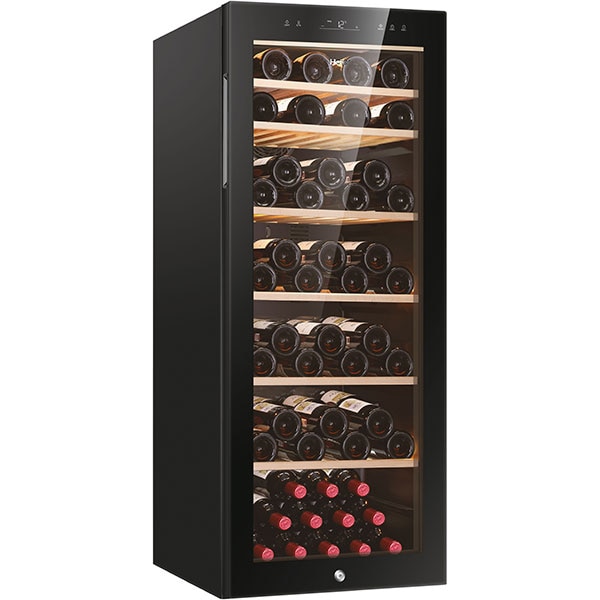 Racitor de vinuri HAIER HWS84GA, 84 sticle, H 127 cm, Clasa G, negru