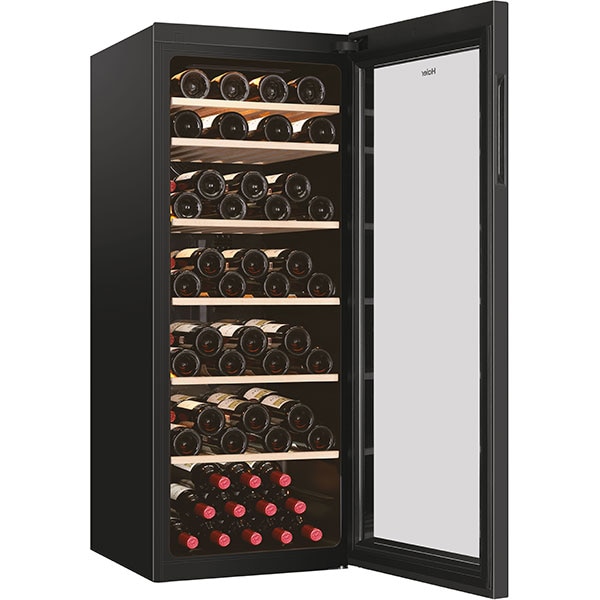 Racitor de vinuri HAIER HWS84GA, 84 sticle, H 127 cm, Clasa G, negru