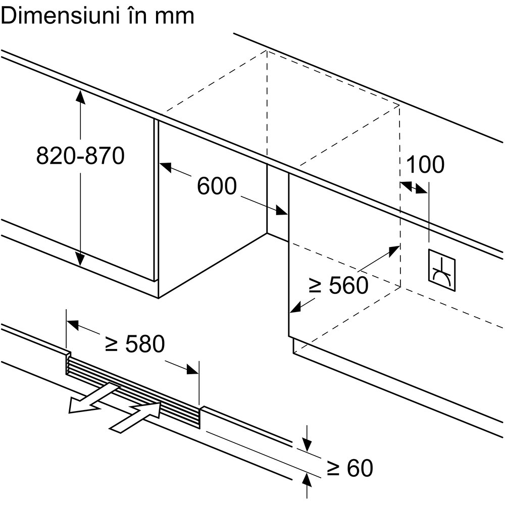 Racitor de vinuri incorporabil BOSCH KUW21AHG0, 44 sticle, H 82 cm, Clasa G